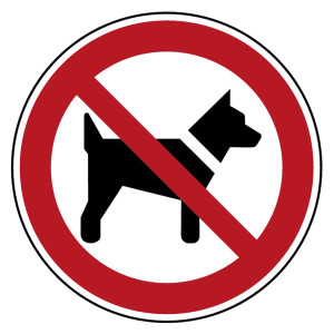 Bodenmarkierung Verbotszeichen Mitführen von Hunden verboten