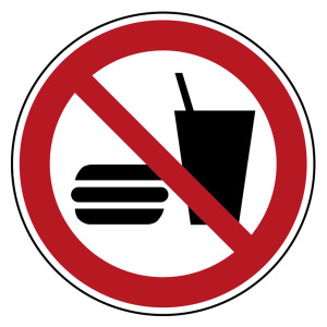 Bodenmarkierung Verbotszeichen Essen und Trinken verboten