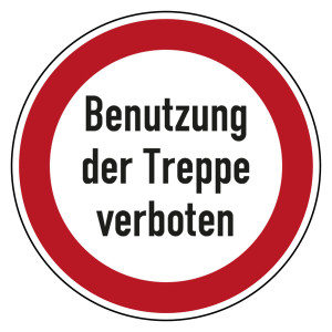 Bodenaufkleber Verbotszeichen Benutzung der Treppe verboten