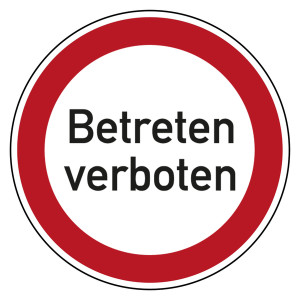 Bodenaufkleber Verbotszeichen Betreten verboten