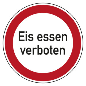 Bodenaufkleber Verbotszeichen Eis essen verboten