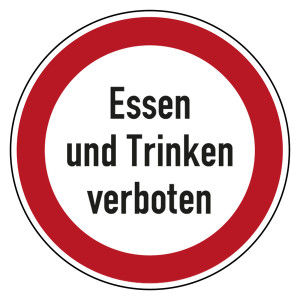 Bodenaufkleber Verbotszeichen Essen und Trinken verboten