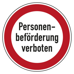 Bodenaufkleber Verbotszeichen Personenbeförderung verboten