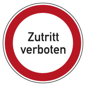 Bodenaufkleber Verbotszeichen Zutritt verboten