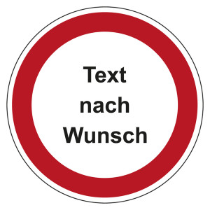 Bodenaufkleber Verbotszeichen mit Wunschtext