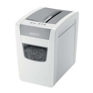 LEITZ Aktenvernichter IQ Slim Office S P4 - Partikelschnitt, 12 Blatt, gau/weiß