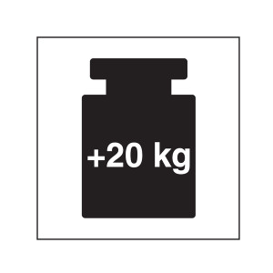 Paketaufkleber Schweres Paket +20 kg Weiß