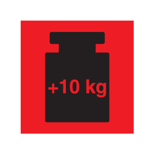 Paketaufkleber Schweres Paket +10 kg Rot