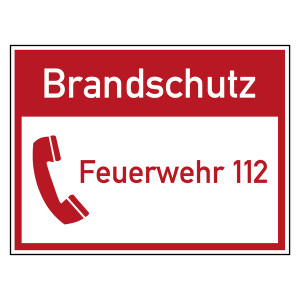 Brandschutzzeichen Brandschutz Feuerwehr 112