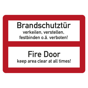 Feuerwehrzeichen Brandschutztür Fire Door DIN 4066