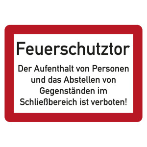 Feuerwehrzeichen Feuerschutztor DIN 4066