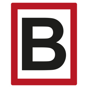 Feuerwehrzeichen B (Löschwasserentnahmestelle mit ortsfester Saugleitung) DIN 4066