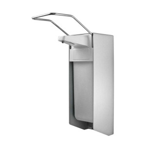 TEMDEX Desinfektionsmittel- & Seifen-Spender mit Armhebel - 1.000 ml, grau, Aluminium