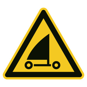 Warnzeichen Warnung vor Strandseglern DIN EN ISO 7010 W059