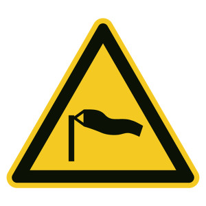 Warnzeichen Warnung vor starkem Wind DIN EN ISO 7010 W064