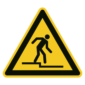Warnzeichen Warnung vor Abwärtsstufe DIN EN ISO 7010 W070