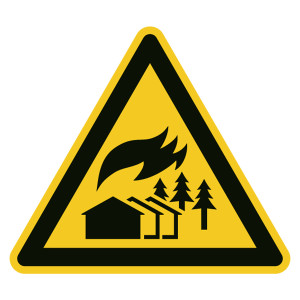 Warnzeichen Warnung vor großflächigem Brandgebiet DIN EN ISO 7010 W073