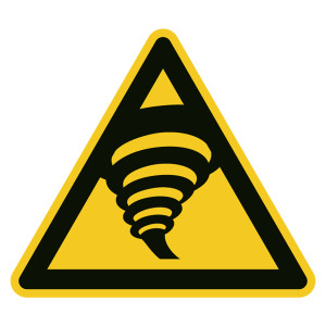 Warnzeichen Warnung vor Tornadogebiet DIN EN ISO 7010 W074