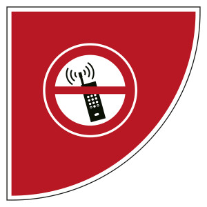 Tür Bodenmarkierung Verbotszeichen Eingeschaltete Mobiltelefone verboten