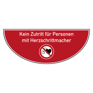 Tür-Bodenmarkierung Verbotsschild Kein Zutritt für Personen mit Herzschrittmacher