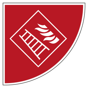 Tür Bodenmarkierung Brandschutzzeichen Feuerleiter