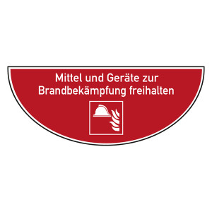Tür-Bodenmarkierung Brandschutzzeichen Mittel und Geräte zur Brandbekämpfung freihalten