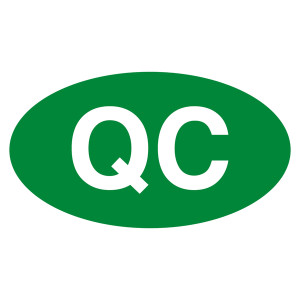 Qualitätskennzeichen QC Grün Oval