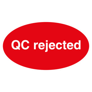 Qualitätskennzeichen QC rejected Rot Oval