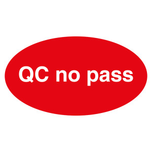 Qualitätskennzeichen QC no pass Rot Oval
