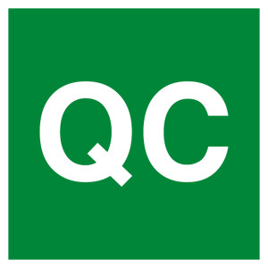 Qualitätskennzeichen QC Grün Quadratisch
