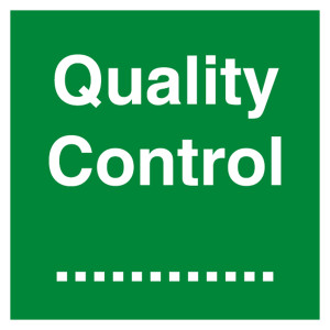 Qualitätskennzeichen Quality Control zum Selbstbeschriften Grün Quadratisch