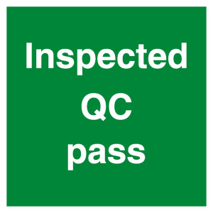 Qualitätskennzeichen Inspected QC pass Grün Quadratisch