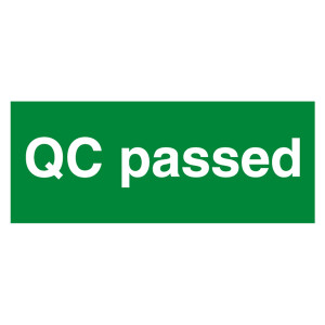 Qualitätskennzeichen QC passed Grün Rechteckig