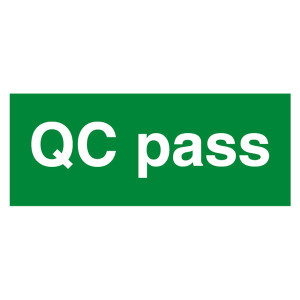 Qualitätskennzeichen QC pass Grün Rechteckig
