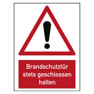 Brandschutzzeichen Brandschutztür stets geschlossen halten