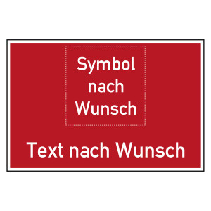 Bodenmarkierung Brandschutzzeichen mit Wunschsymbol und Wunschtext