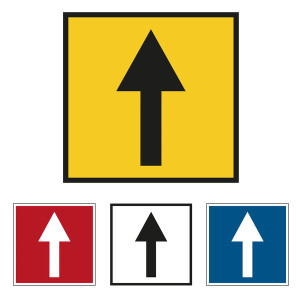Bodenmarkierung Pfeil im Quadrat