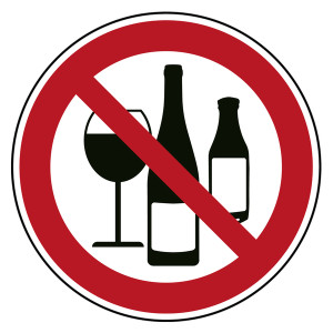 Bodenmarkierung Verbotszeichen Alkohol verboten