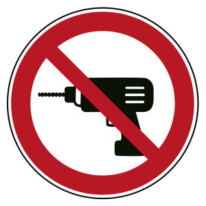 Verbotszeichen Bohren verboten