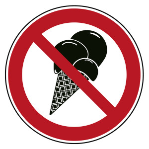 Bodenmarkierung Verbotszeichen Eis essen verboten
