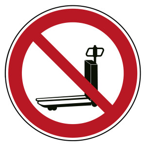 Verbotszeichen Elektrischer Gabelstapler, elektrische Ameise, Elektrohubwagen verboten