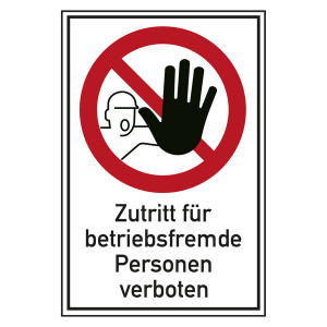 Verbotsschild Zutritt für betriebsfremde Personen verboten Kombischild
