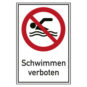 Verbotsschild Schwimmen verboten Kombischild