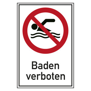 Verbotsschild Baden verboten Kombischild