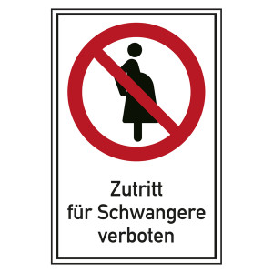 Verbotsschild Zutritt für Schwangere verboten Kombischild