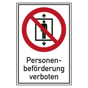 Verbotsschild Personenbeförderung verboten Kombischild