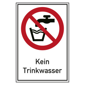 Verbotsschild Kein Trinkwasser Kombischild
