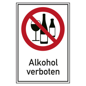 Verbotsschild Alkohol verboten Kombischild