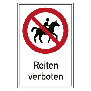 Verbotsschild Reiten verboten Kombischild