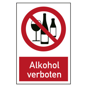 Verbotszeichen Alkohol verboten Kombischild